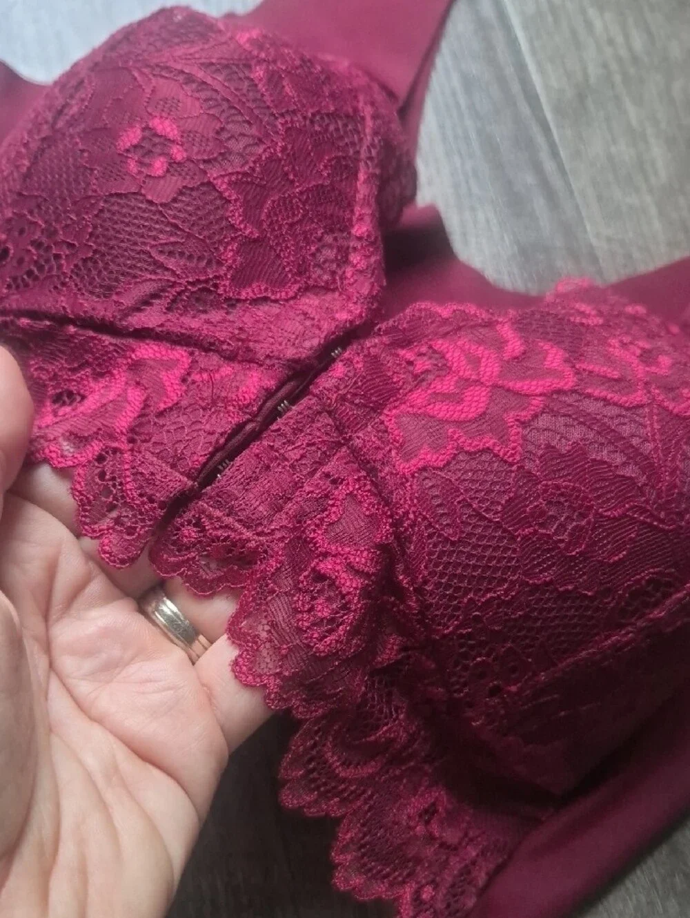 Wireless Lace Bralette in Deep Berry